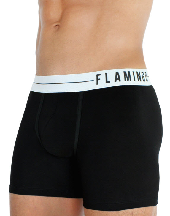Bóxer trunk negro puesto, vista lateral